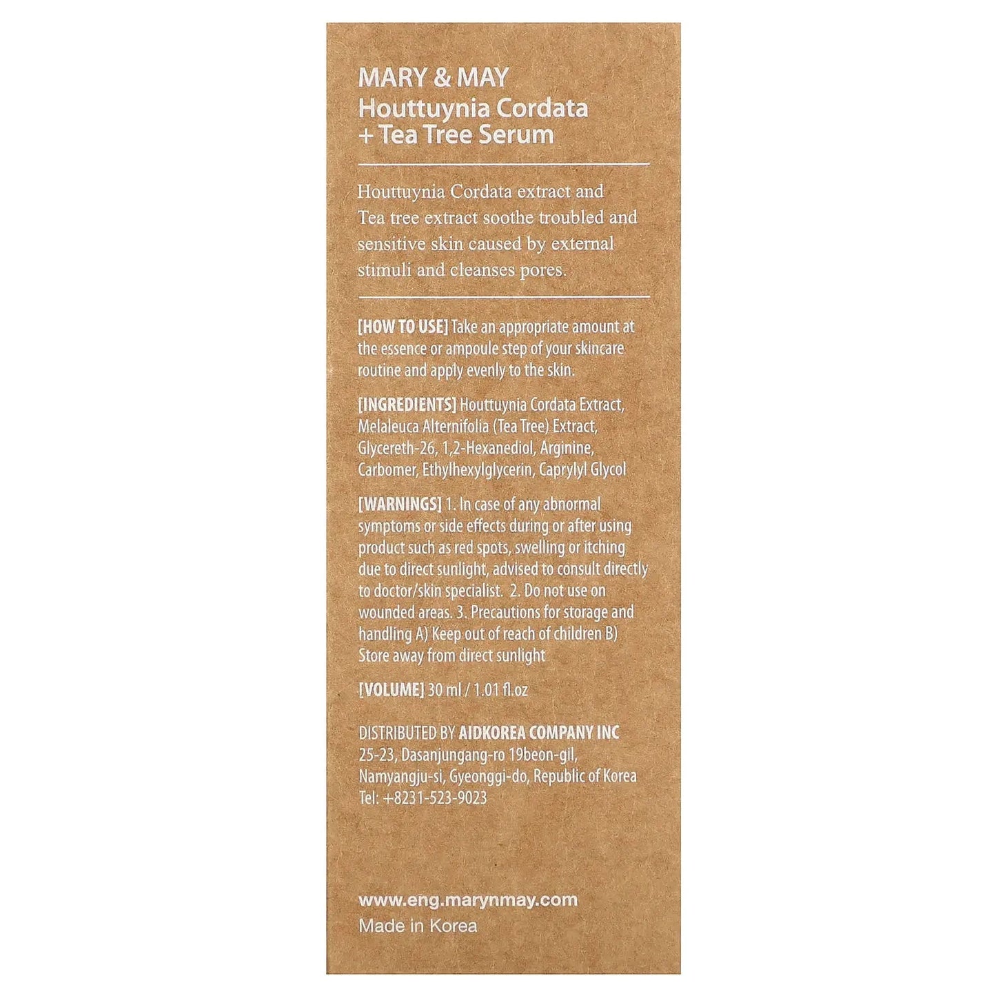 Mary & May - Houttuynia Cordata+Tea Tree Serum - Skin Shine